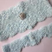 Bridal Garter Set- Simply Chic Something Blue Garter (including toss garter)