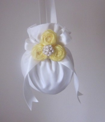 Flower Girl Bag - Ivory & Yellow - Available In All Wedding Colours